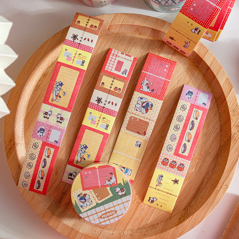 Cinta de Mu Ran Lynx Hidden Town Material de decoración de cuentas de estudiantes de alto valor Pegatina de bricolaje Cinta de base de tarjeta Gú