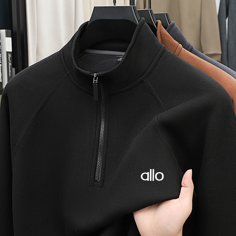 [Outlet Discount] Allo Sports Sweatshirt for Men, Warm Outdoor Half-Zip Long-Sleeve Fleece-Lined Thick Pullover