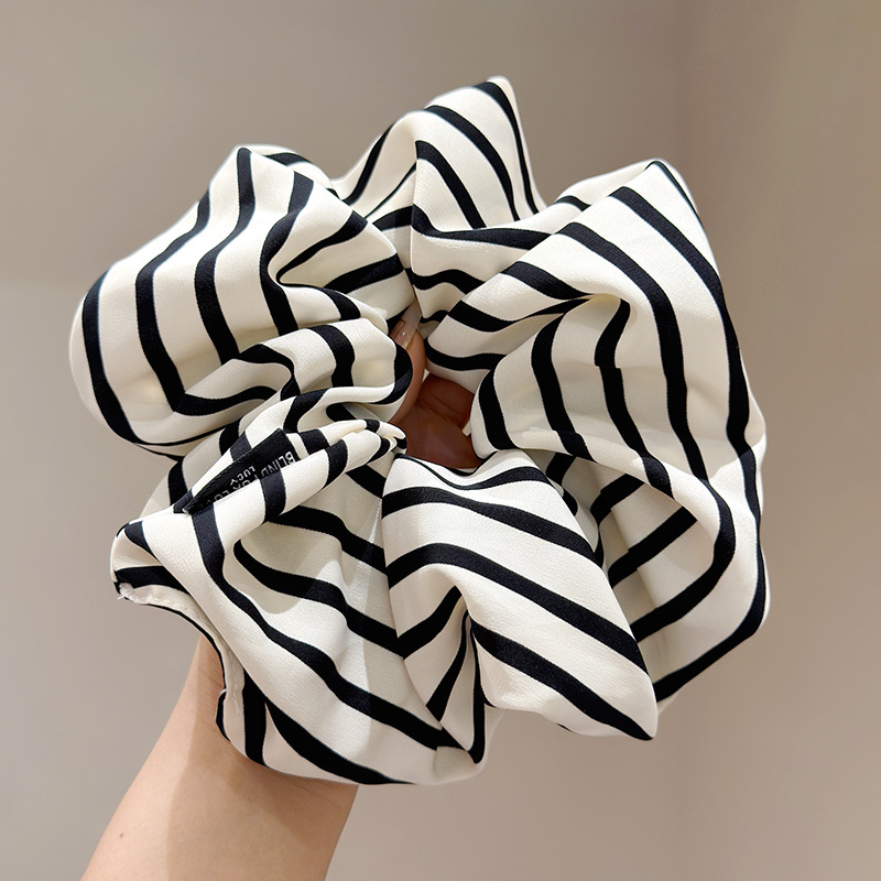 466 Полосатая резинка для волос-Белая