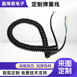 高韧性PU弹簧线2芯4芯数字音频弹簧充电线多芯TPU电话线PVC屏蔽线