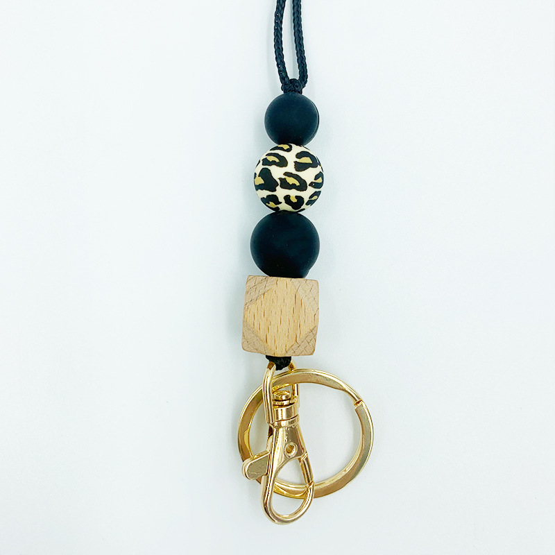 Amazon nuevo collar de insignia versátil maestro enfermera ID de estudiante Cordón de identificación de silicona con cuentas cordón llavero