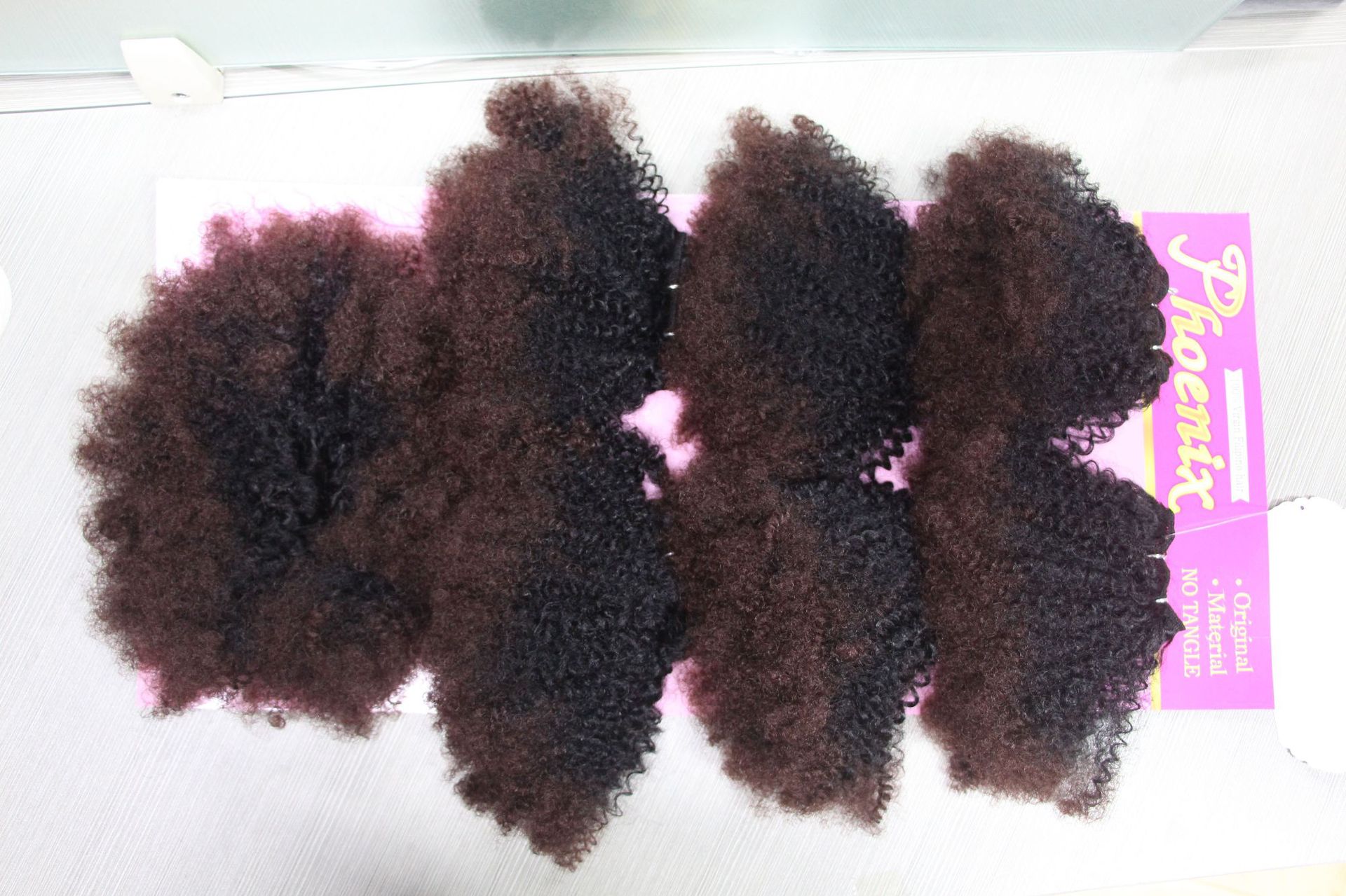 7pcs / Pack Negro Afro Kinky Curly Hair Weft con cierre