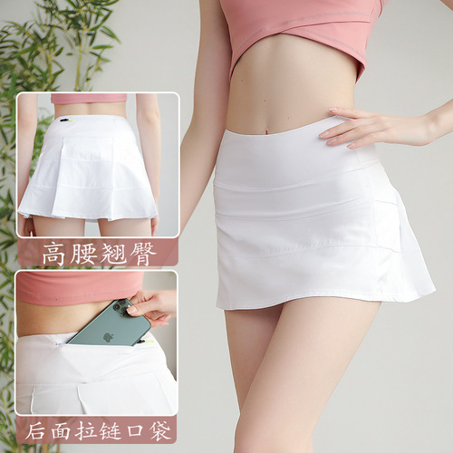 New Anti-Slip Tennis Running Outdoor Fitness Short Skirt Summer Quick-Dry Sports Skirt Pleated Skirt Yoga Skirt for Women
