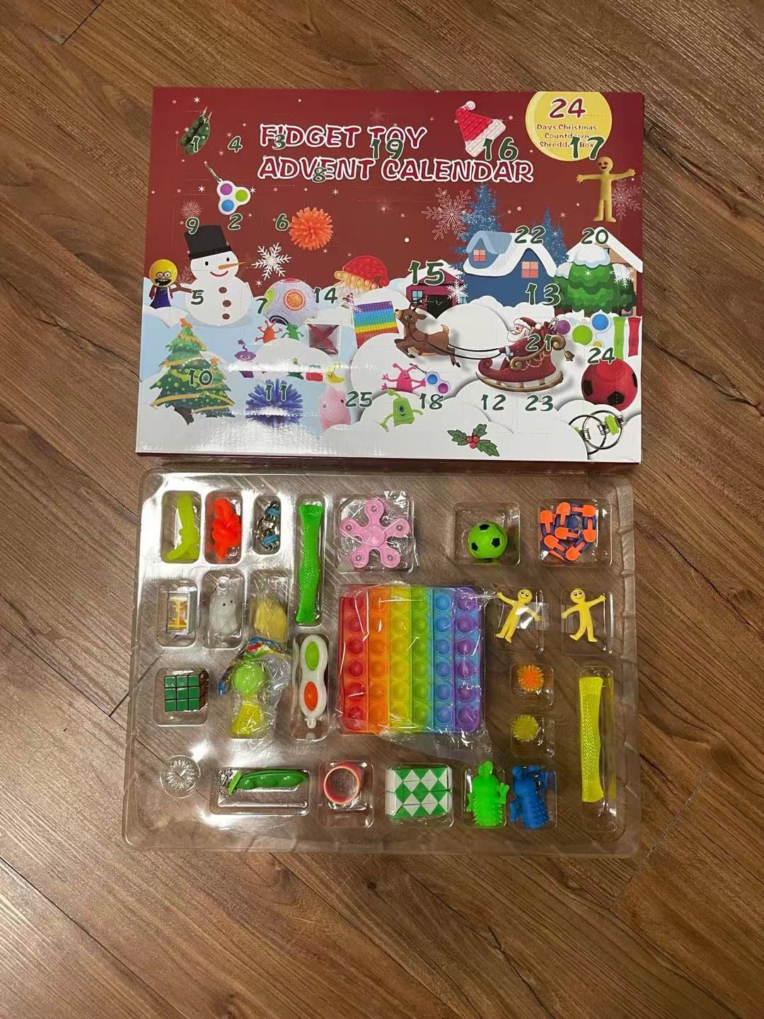 跨境新款倒數聖誕日曆驚喜減壓盲盒 DIY解壓滅鼠先鋒玩具套裝盒