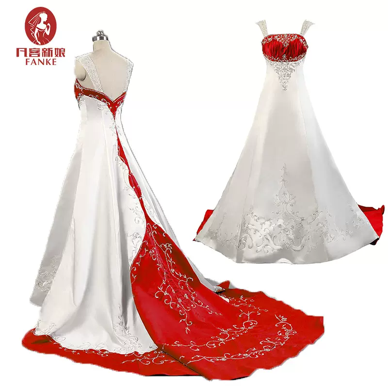 婚纱礼服韩式双肩抹胸显瘦大码齐地2020新款女长拖尾婚纱外贸原单
