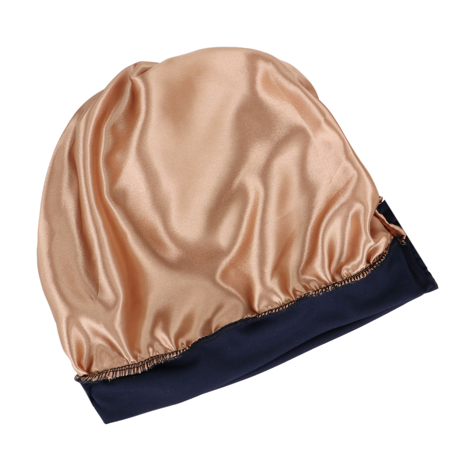 cappello turbante intrecciato foderato in raso tinta unita sulla fronte da donna doppia croce cappello pullover musulmano in stock_voghion.com