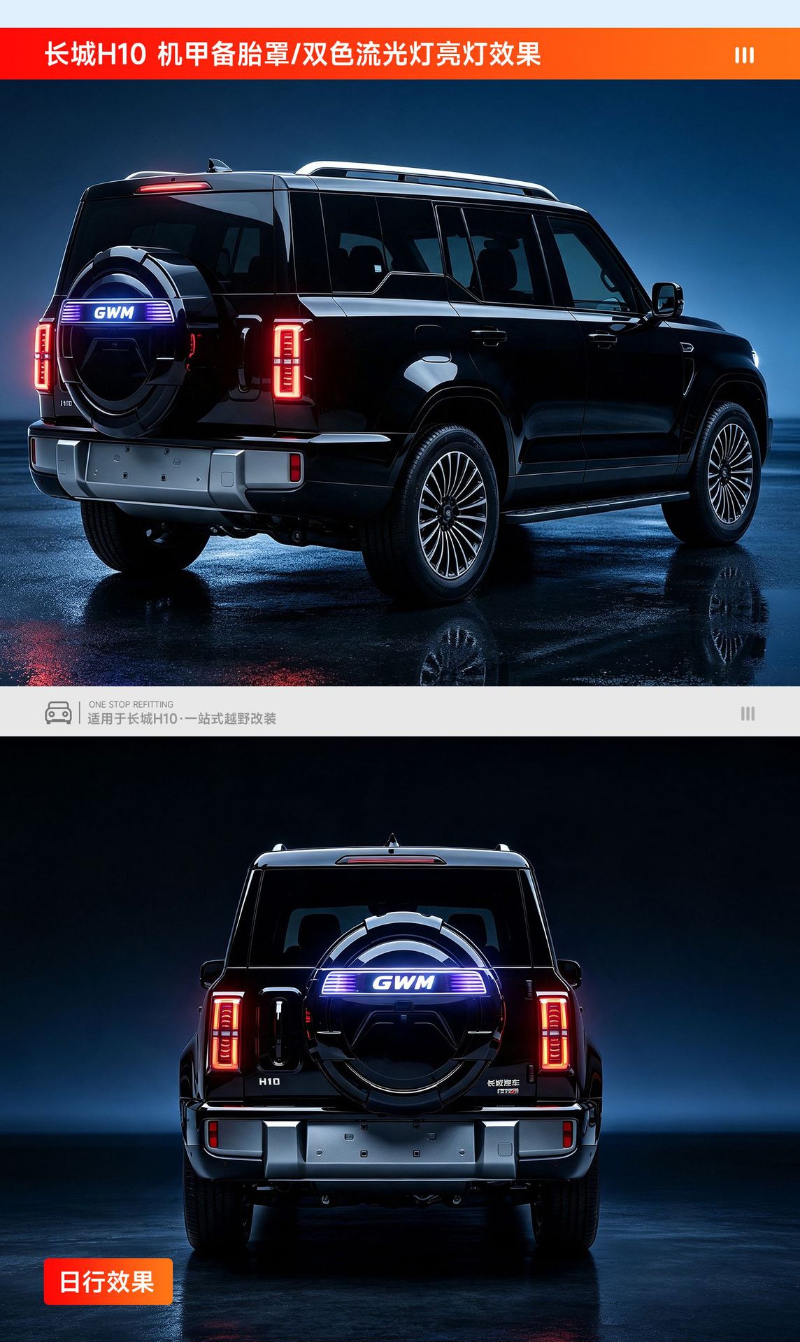 Suitable for Great Wall H10 spare tire cover, specialized full-cover stainless steel spare tire shell, tire cover, off-road vehicle modification accessories
