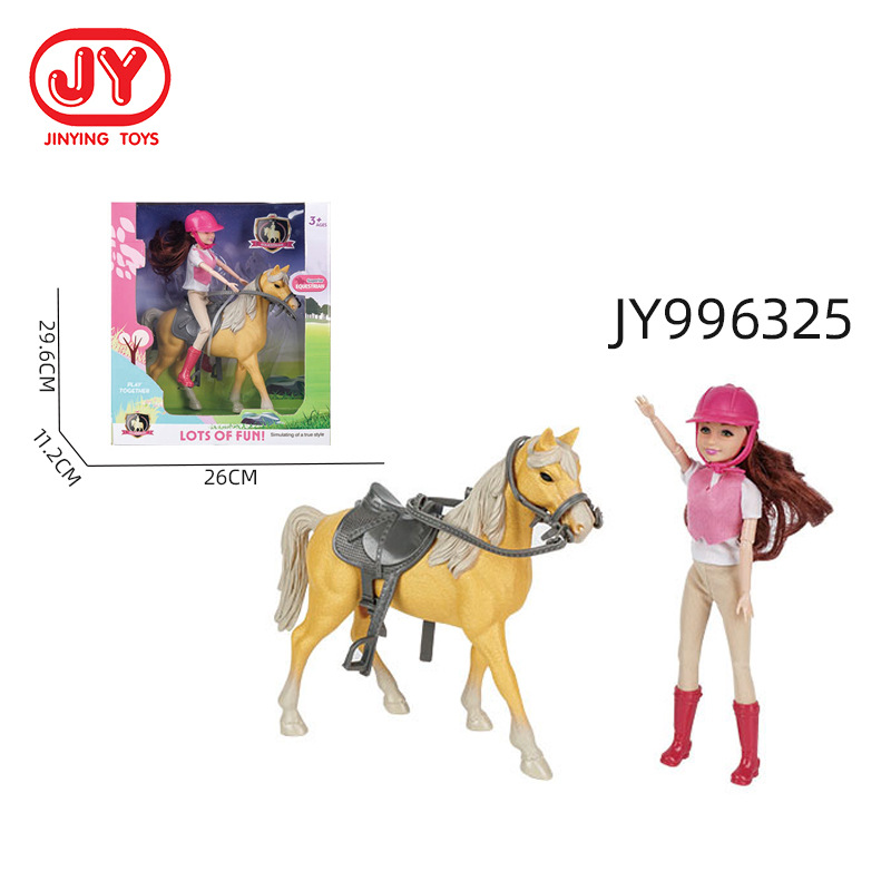 Simulación de suministro transfronterizo Rancho granja de caballos modelo estático equitación niña traje arena Mesa decoración modelo niño juguete