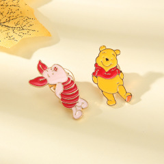 小熊維尼胸針系列金屬絲巾扣卡通可愛別針飾品動漫同款琺瑯徽章