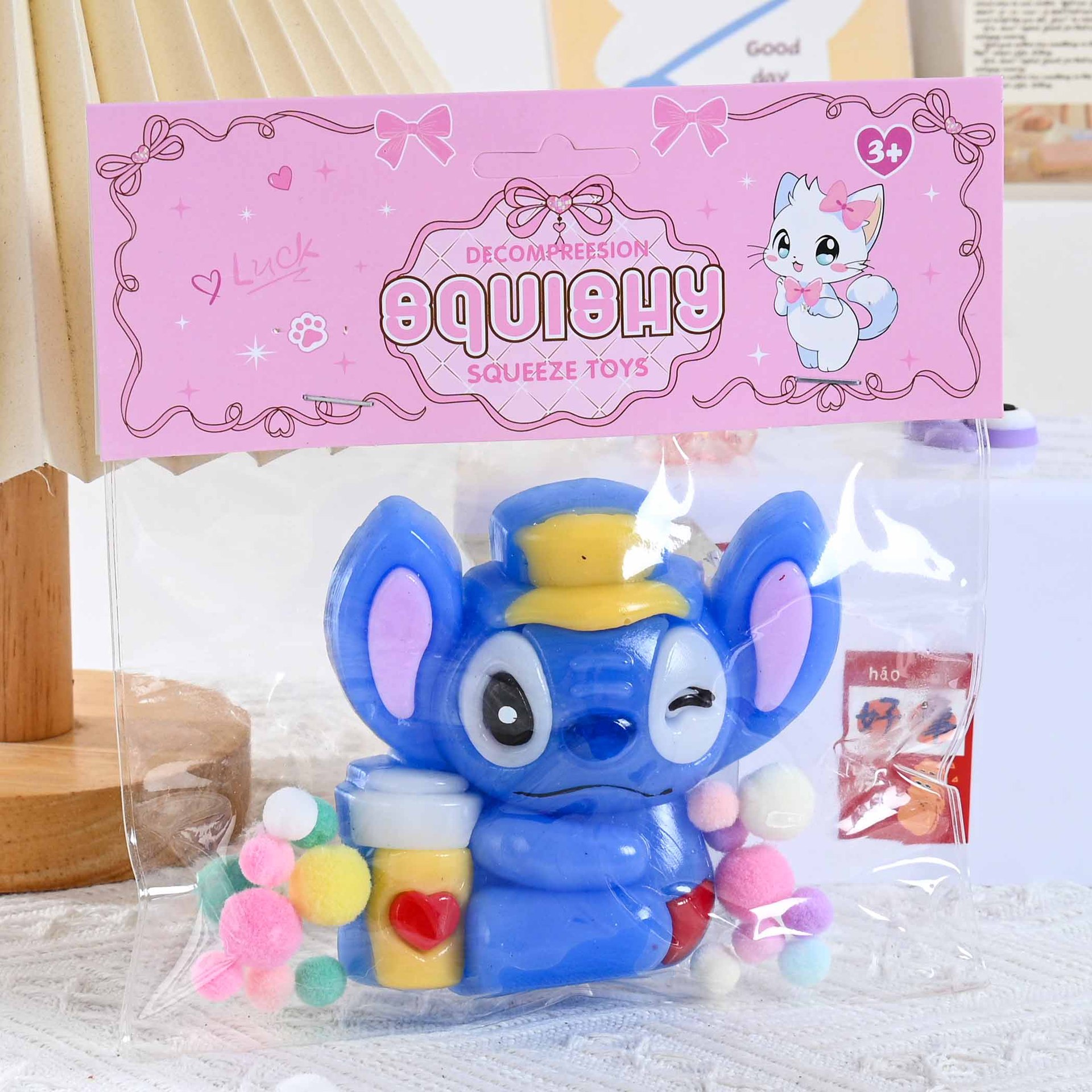 Niños pellizco juguetes de alto valor facial Stitch barro sensación creativa pellizco rebote lento juguetes de ventilación de descompresión