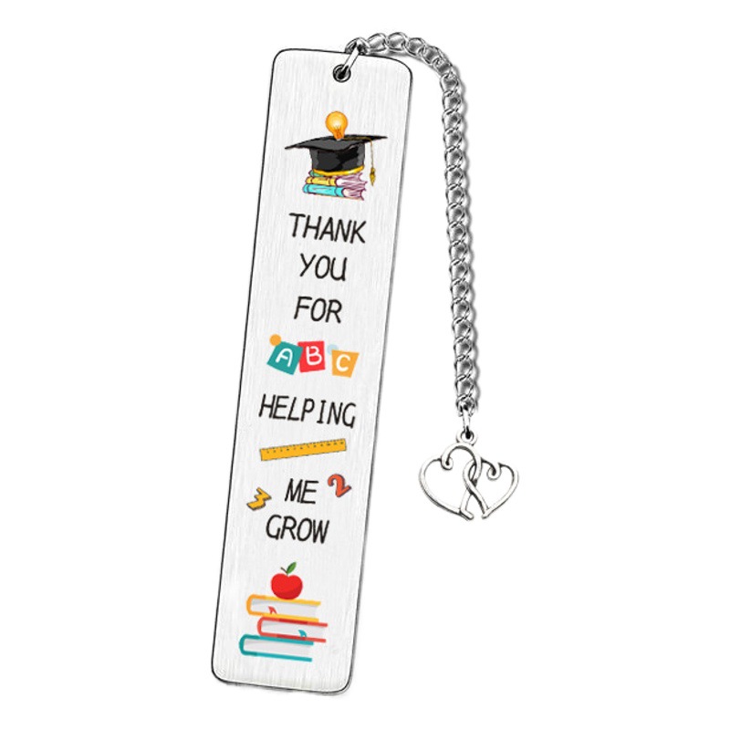 Amazon transfronterizo nuevo color de impresión de acero inoxidable marcador temporada de graduación Día del maestro regalo de Acción de Gracias para los amigos marcador