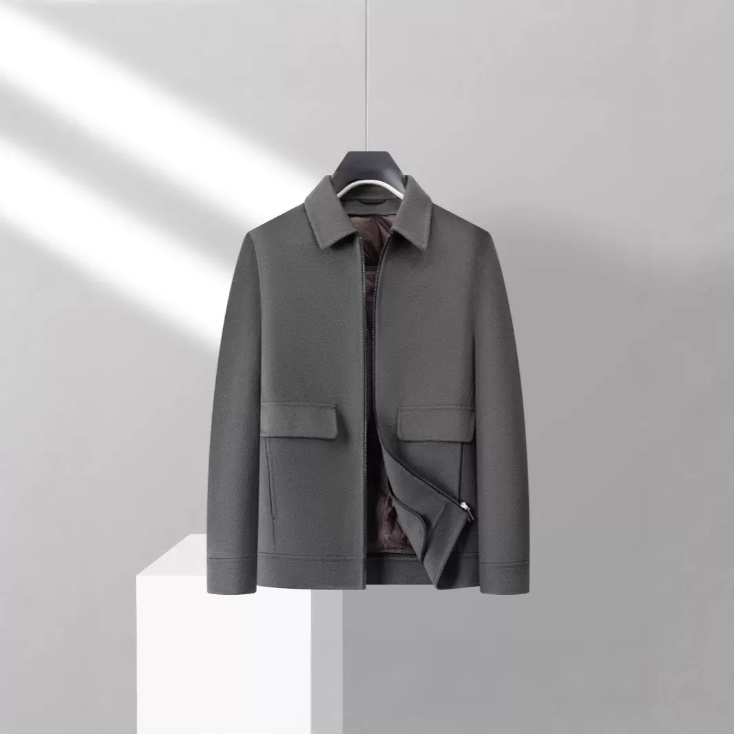 龙达飞新品男士商务纯绵羊毛呢料夹克（羽绒内胆可脱卸）DT12111Q