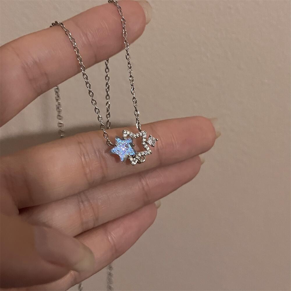 Style Ig Rétro Star Alliage Le Cuivre Placage Incruster Zircon Collier display picture 2