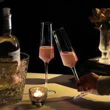 香槟杯高颜值玻璃高脚杯鸡尾酒葡萄酒杯家用水晶杯子微醺套装酒杯