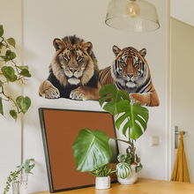 仿真3D凶猛老虎卧室客厅家居背景墙面美化墙贴纸批发自粘