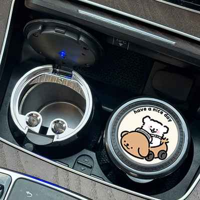 Flame-Retardant, and Dust-Proof, Car ashtray - driving-line-dog-one-set