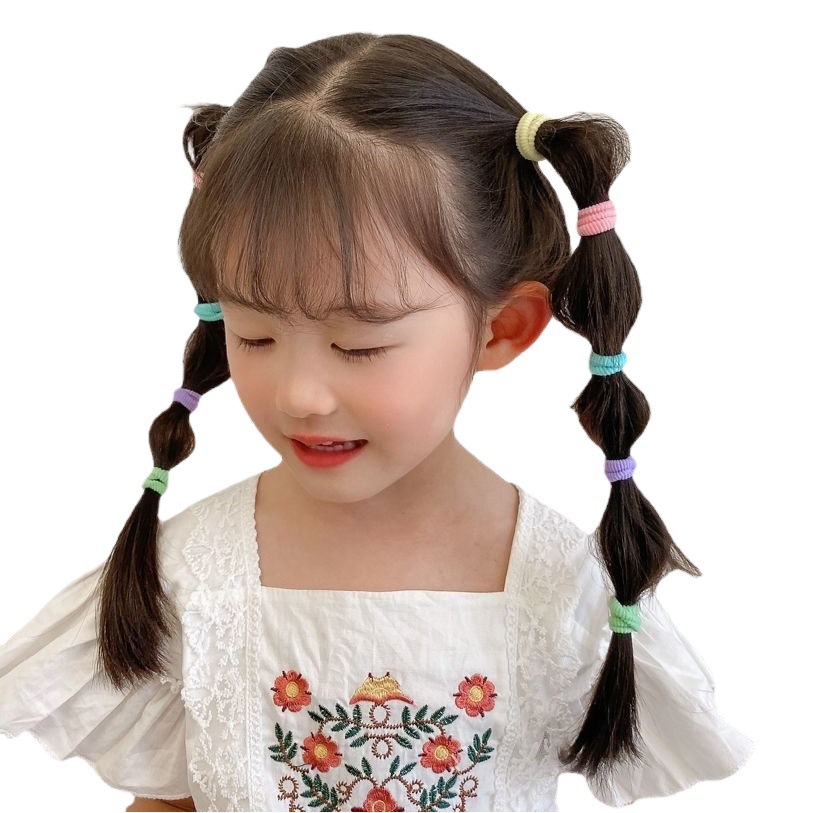 La banda de goma de los niños de la cuerda del pelo no daña el anillo de toalla elástico del pelo accesorios de pelo de la cuerda del pelo de las muchachas de tamaño pequeño de aspecto alto lindo