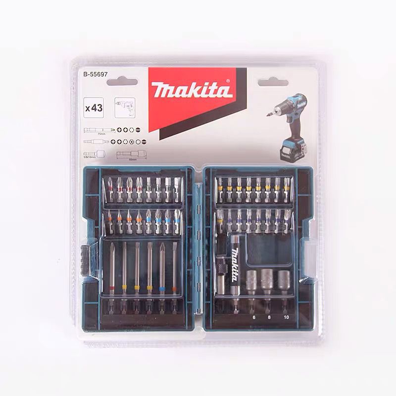일본 MAKITA MAKITA 43 조각 전기 핸드 드릴 헤드 세트 육각형 소켓 헤드 크로스 용 전기 드라이버 세트