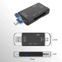USB OTG card reader (Tom Ford) — Type‑C, USB‑A & micro‑USB, SD & TF, USB 3.0