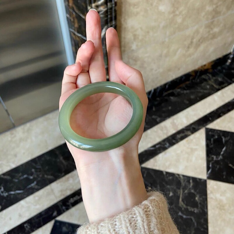 Xinjiang Hetian Jade Bracelet for Women, Clear Water Green Jade Bracelet, Natural Ice-Type Aventurine Bracelet Xinjiang Hetian Jade Bracelet for Women, Clear Water Green Jade Bracelet, Natural Ice-Type Aventurine Bracelet