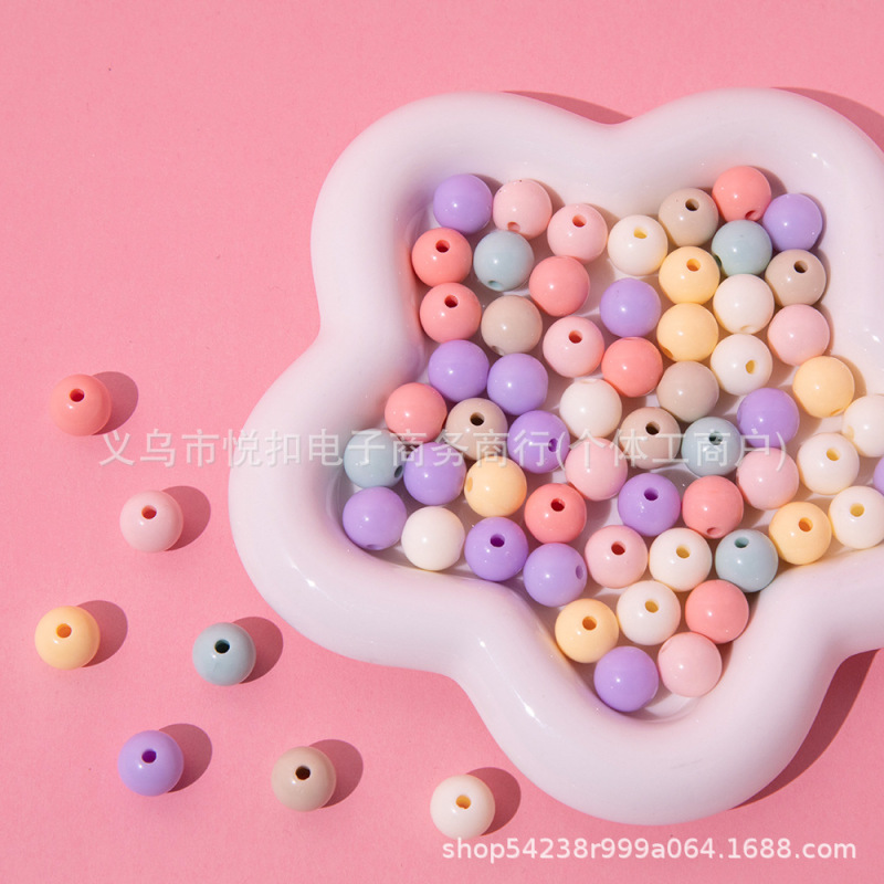 6mm-12mm Acrylic Cream Color Small Hole Bead Beads Children DIY Accessories Beaded Color Beaded Beaded Accessories