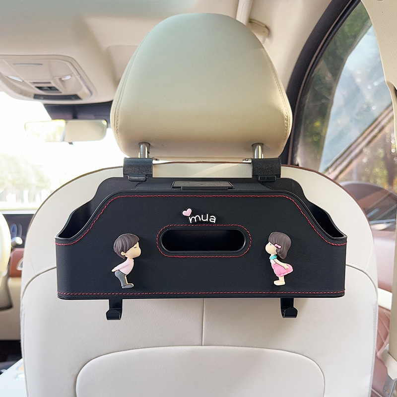 Qìchē – Car storage bag/box Creative Car Seat Back - black-couple-multi-function-seat-back-storage-box