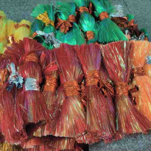 扁形金银亮光线渔具彩带绑钩子包假鱼皮钩剪扁直AB彩丝条