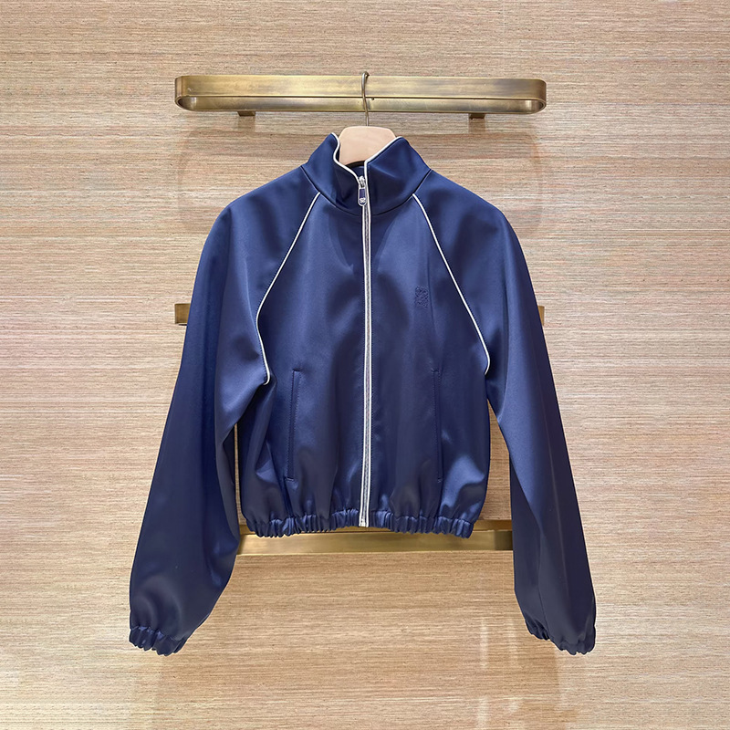 French-Style Niche 2026 Early Spring Light Luxury Satin Jacket with Visible Stitching, Diagonal Pockets, Stand Collar, and Waist-Cinching Short Jacket 26155