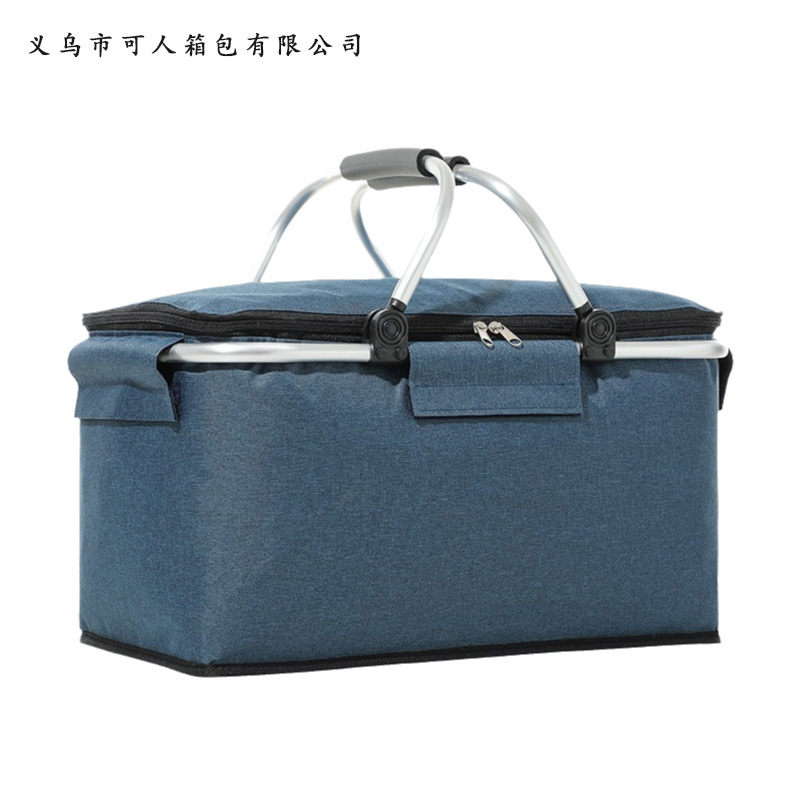 折りたたみオックスフォード布断熱バスケットアイスバッグクロスボーダー屋外断熱ピクニックバスケットアイスバスケットポータブル収納バスケット