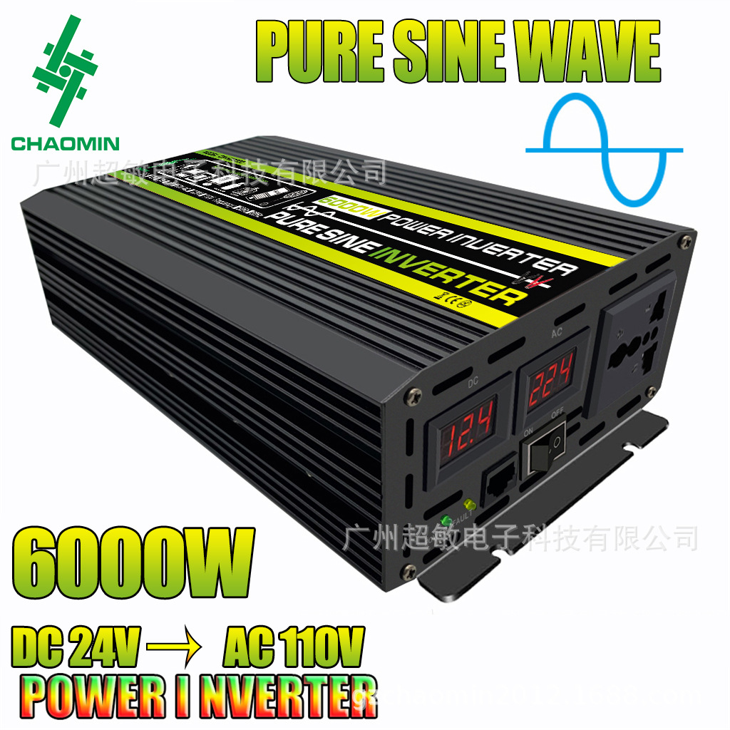 Invertidor de onda positiva pura 12V a 220V 1000W 6000W convertidor de potencia con pantalla de voltaje inteligente LED