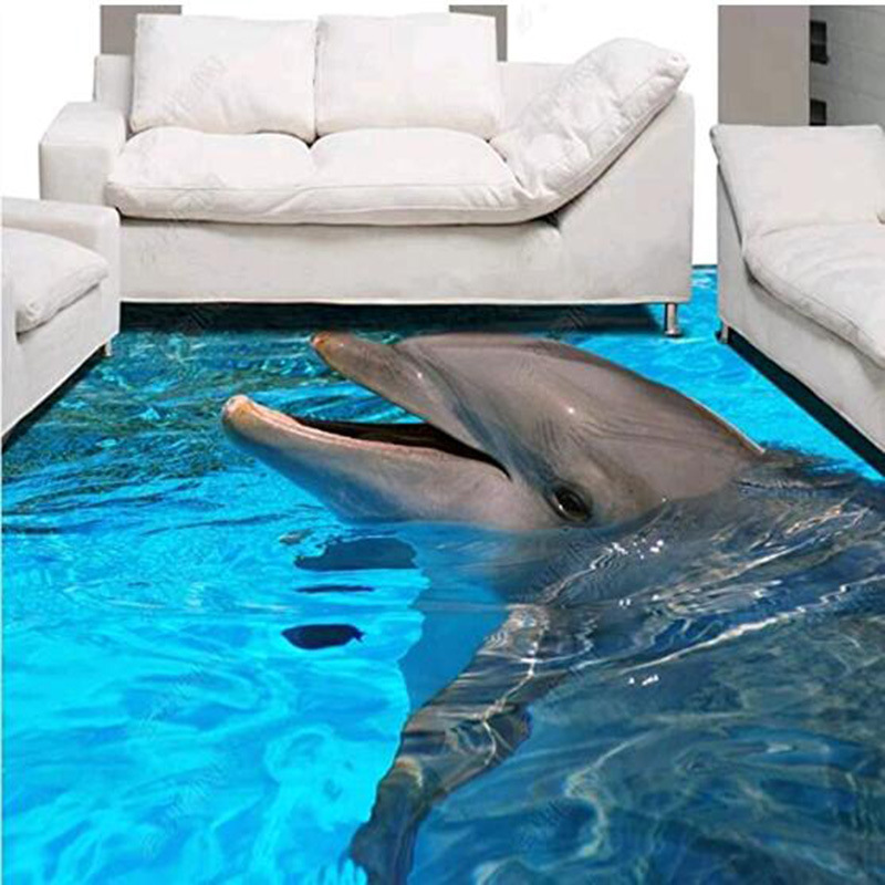 3dpvc self-adhesive stickers underwater world dolphin stickers Bathroom Kitchen non-slip pvc stickers 3D printing