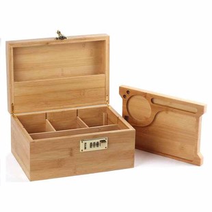 Wooden Packing Box Bamboo Grinder Tobacco Storage Box Bamboo Wooden Box Smoking Accessories Box
