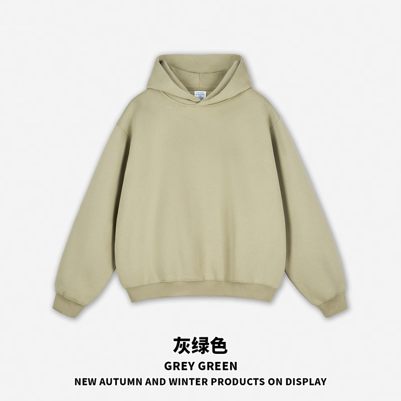 RS男装|跨境Boxy连帽衫短宽重磅350G抓绒cleanfit连帽卫衣hoodie|undefined