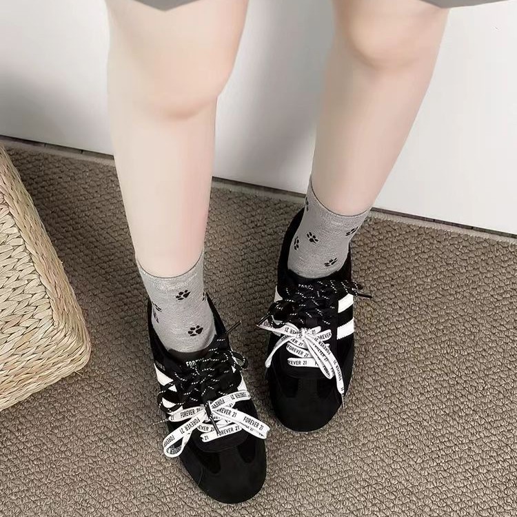 牛皮！咖色德训鞋女内增高2025新款复古软底阿甘鞋休闲百搭板鞋子|undefined