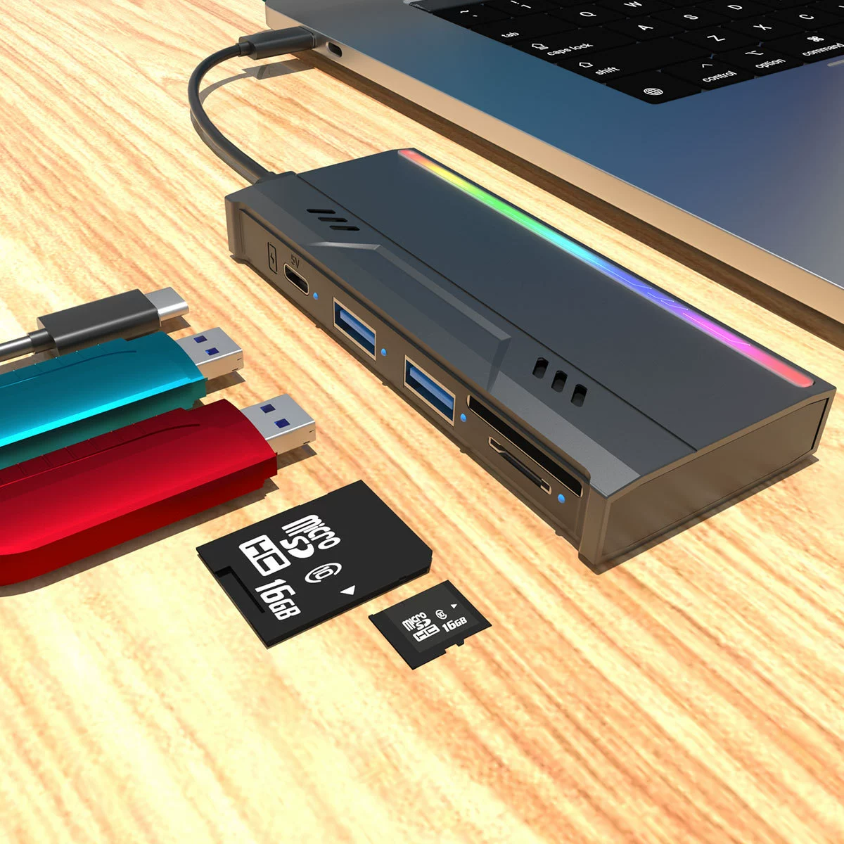 Cross -border new private model multi -function M.2 solid -state hard disk box NVMe/NGFF/USB/TF/SD card hard disk