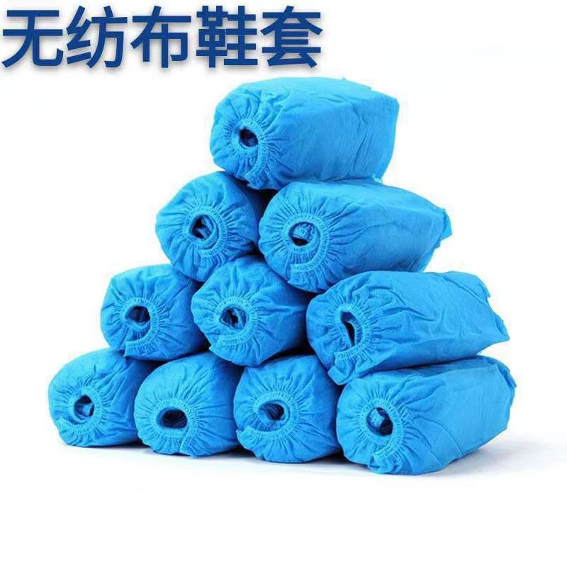 Одноразовые нетканые бахилы синие утолщенные, очень толстые, увеличенные внутренние чехлы для ног бытовые износостойкие и нескользкие студенческие бахилы