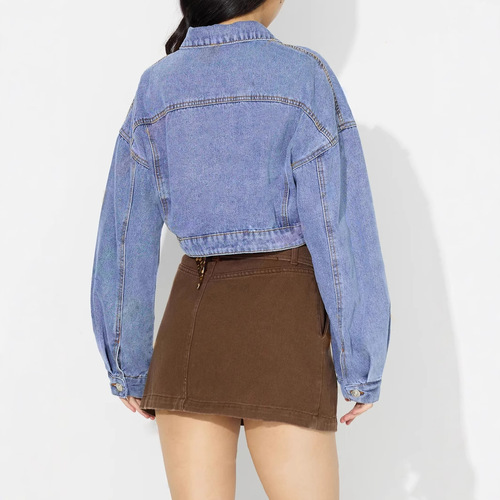 -65328#Women's clothing European and American INS new retro fashion denim coat
