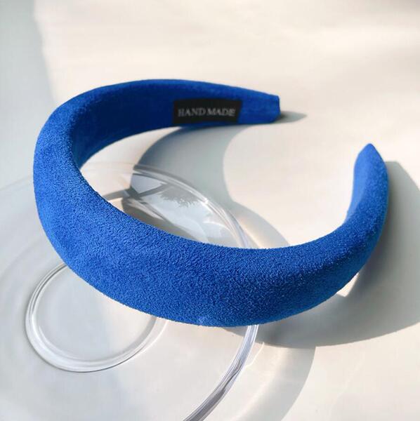 克莱因蓝色发箍女秋冬毛绒绒发捆百搭外出头箍高颅高级感洗脸发卡