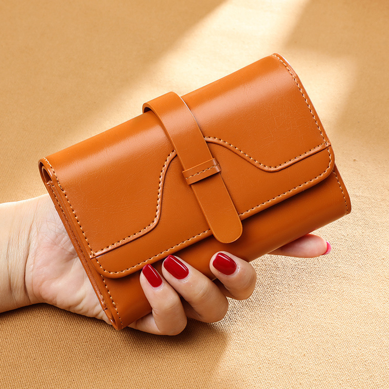 Summer Wallet for Women, Short Style, New Model 70% off, Vintage Oil-Waxed Genuine Leather, Versatile Coin Purse, Multi-Card Slots, Multifunctional Small Bag Summer Wallet for Women, Short Style, New Model 70% off, Vintage Oil-Waxed Genuine Leather, Versatile Coin Purse, Multi-Card Slots, Multifunctional Small Bag