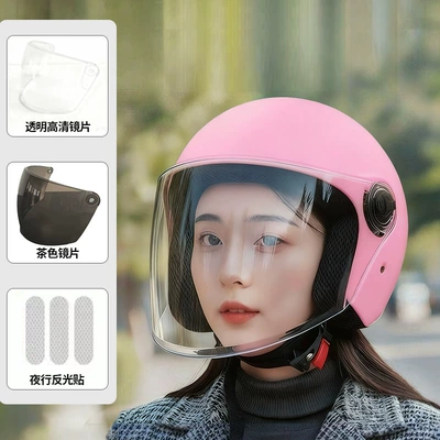 for All Seasons, Winter Cold-Proof and — Motosiklet kaskı (dəbilqə) - pink-hd-lenses-brown-lenses-no-specifications