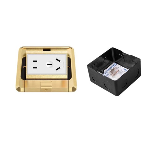 International electrician floor socket hidden invisible all-copper waterproof ultra-thin floor cover five-hole network floor socket