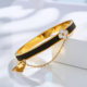 Korean style titanium steel Clover bracelet female personality design with leather small lock tassel buckle bracelet factory outlet