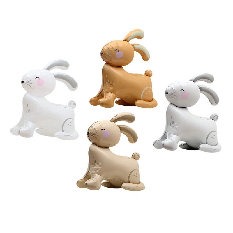 3D Three-dimensional Sitting Rabbit Aluminum Balloon