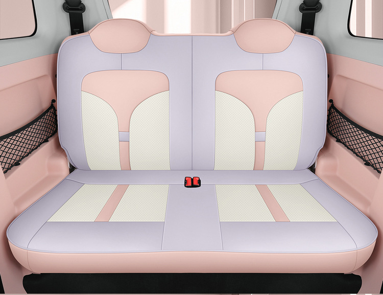 New Car Special Cartoon Cute Blue Powder Know Bean Rainbow Girl Full Leather Car Cushion for Four Seasons