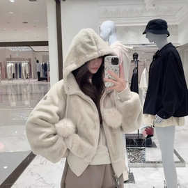 一件过冬![早秋新品]26ss 双面两穿剪刀连帽外套女