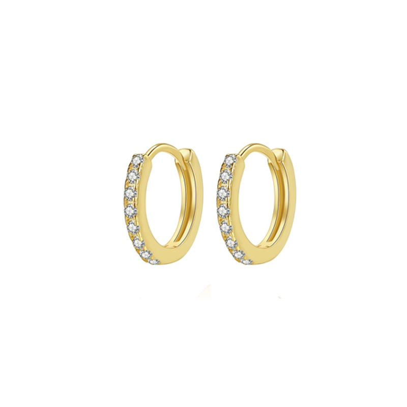 Pendientes de oro y plata de textura geométrica de las mujeres de 18K De La Venta caliente transfronteriza de cobre pendientes de luz gruesos grandes de moda de personalidad europea y americana