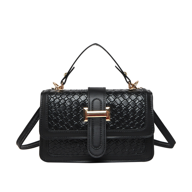 Tejido color sólido 2025 simple combinación de colores moda compras casual retro calle mensajero bolso cuadrado pequeño de un solo hombro