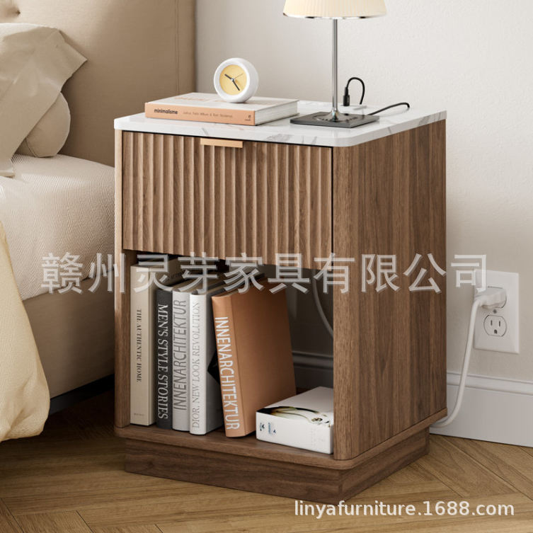 Mesita de noche personalizada transfronteriza con luces LED, recargable, pequeña, sencilla, moderna, para el hogar