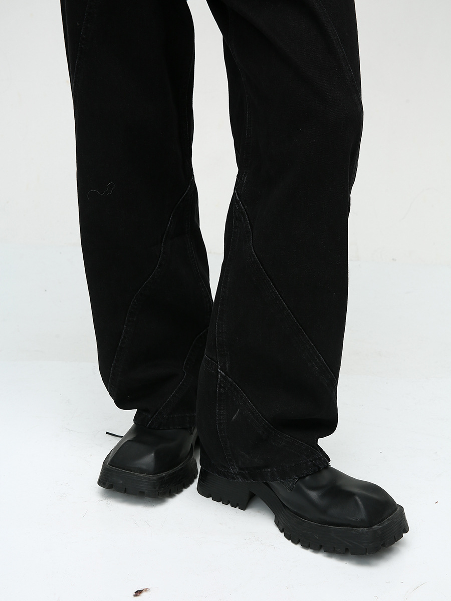 Mtlclothes ropa de Hombre | 2023 otoño nueva moda Americana recta drapeado casual pierna ancha jeans moda