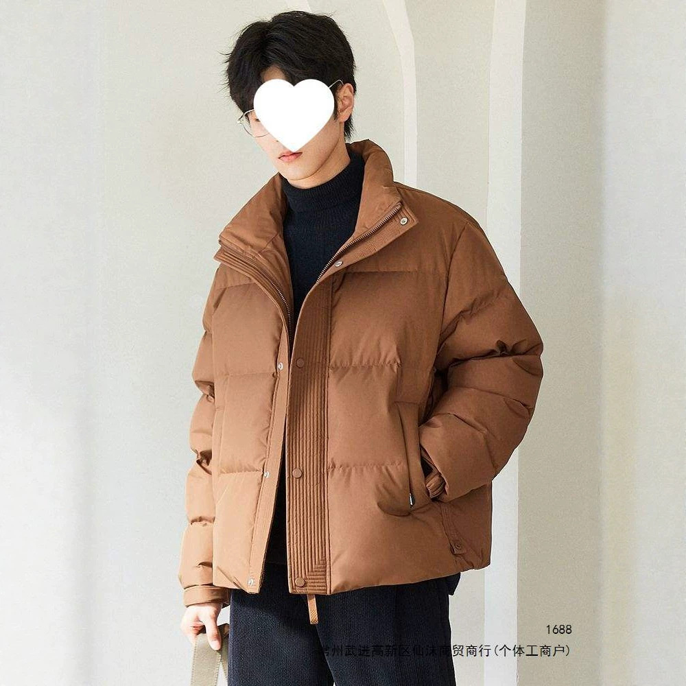 Thickened stand-up collar casual men's down jacket, 2026 new autumn and winter men's warm puffer jacket coat, trendy